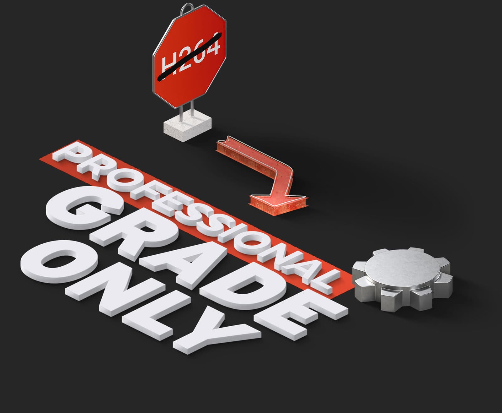 white text for professional grade only over a black background