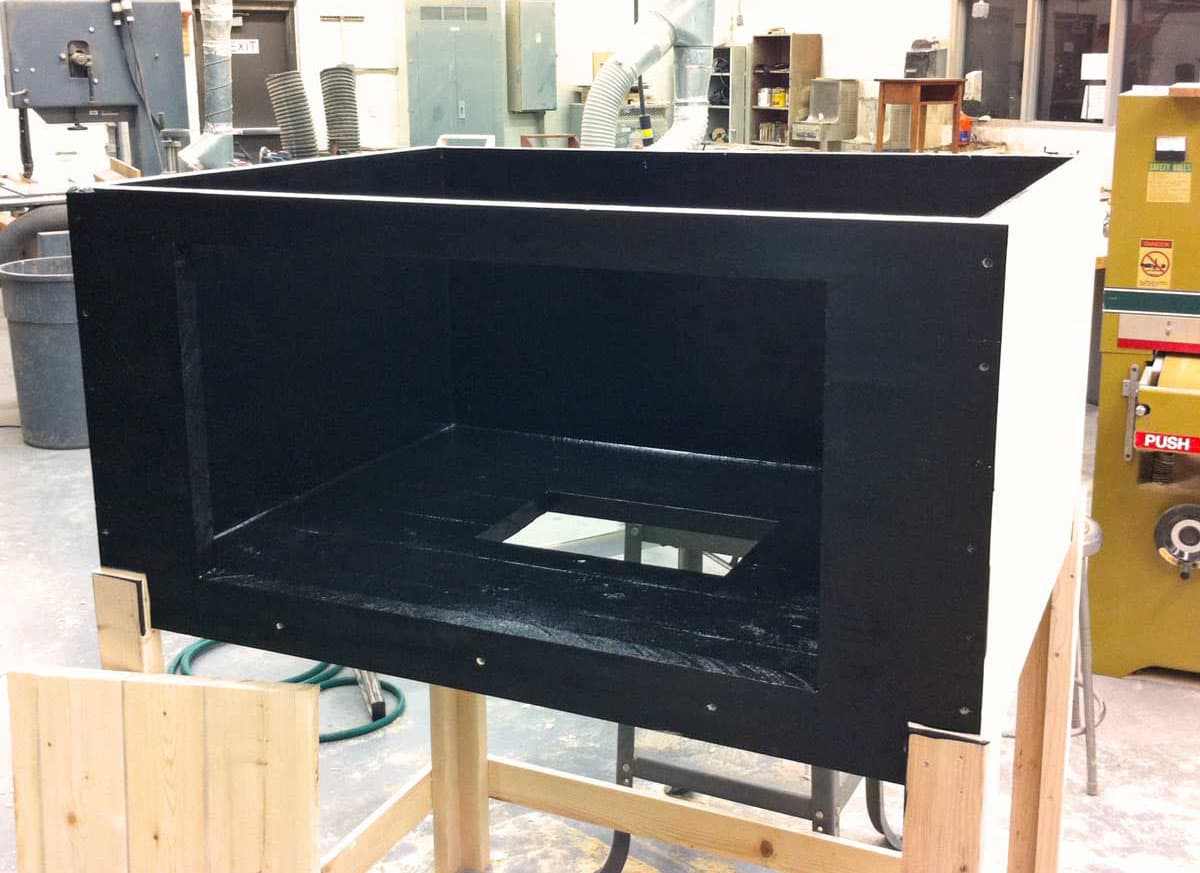 photo of custom cloud tank structure during construction