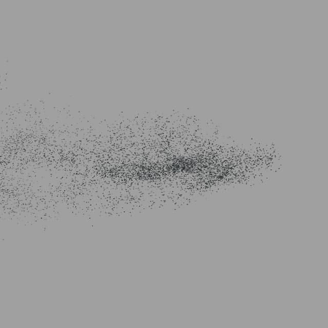 Birds Murmuration - Large Flock - Overhead - 004